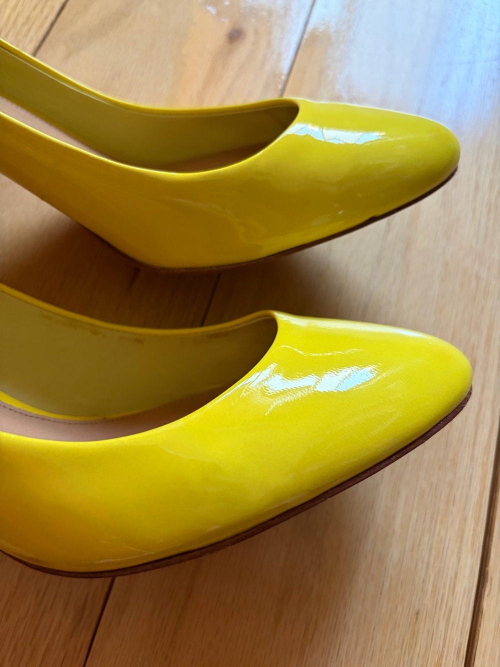 Coach Yellow Patent Leather Pointed-Toe Pumps - Picture 5 of 6
